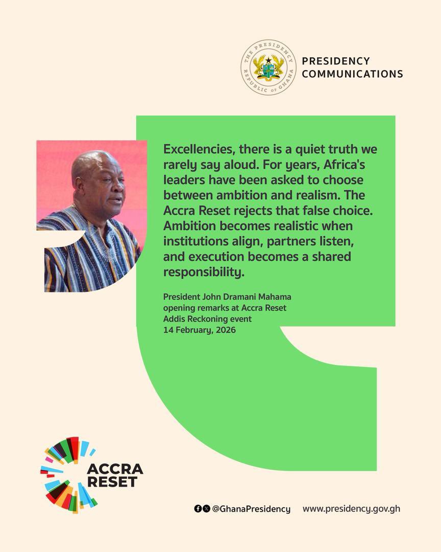 For years, Africa’s leaders have been asked to choose between ambition and realism. The #AccraReset rejects that false choice.