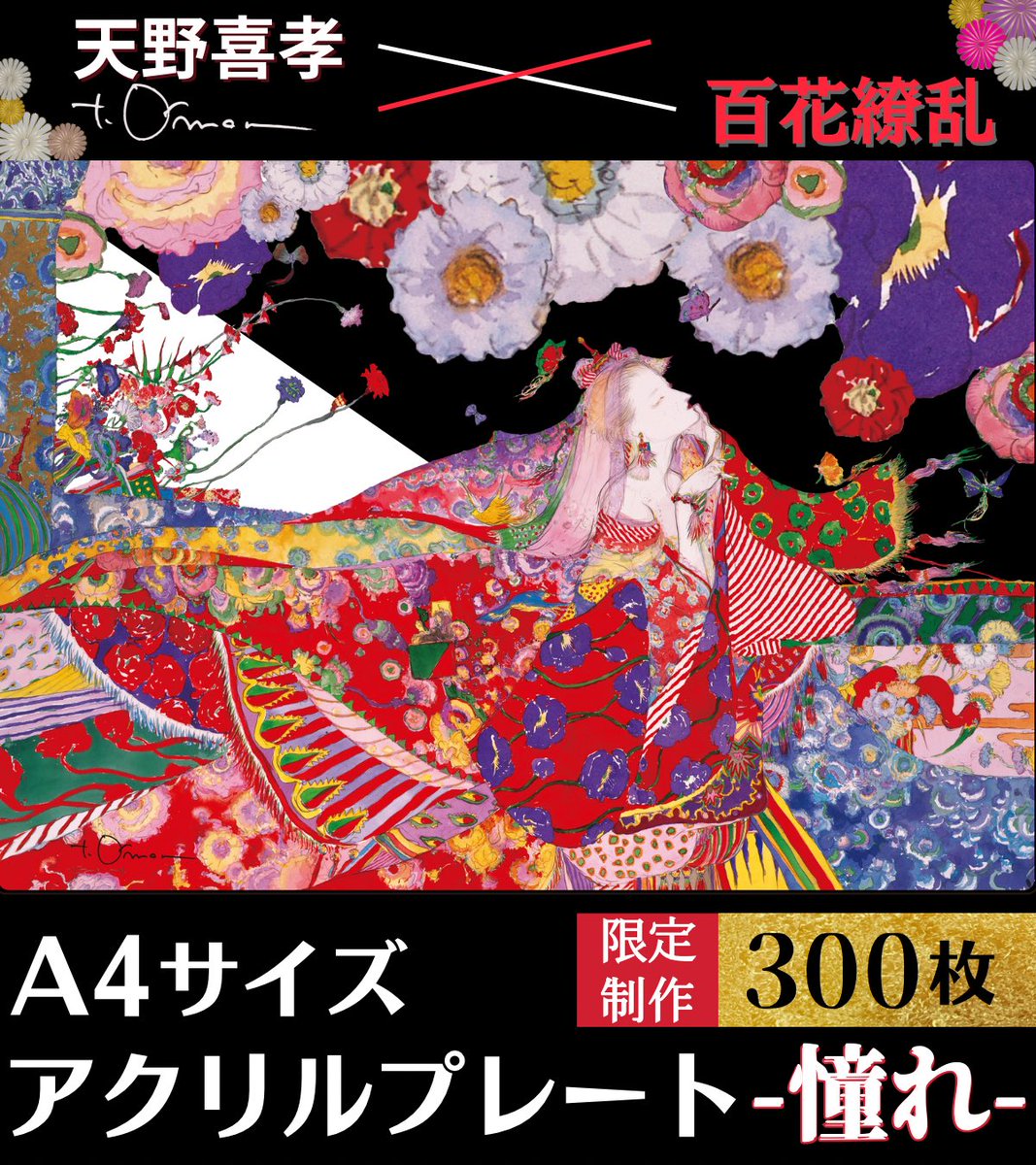 限定300枚 / 【A4アクリルプレート-憧れ-】 天野喜孝が描く繊細な線と