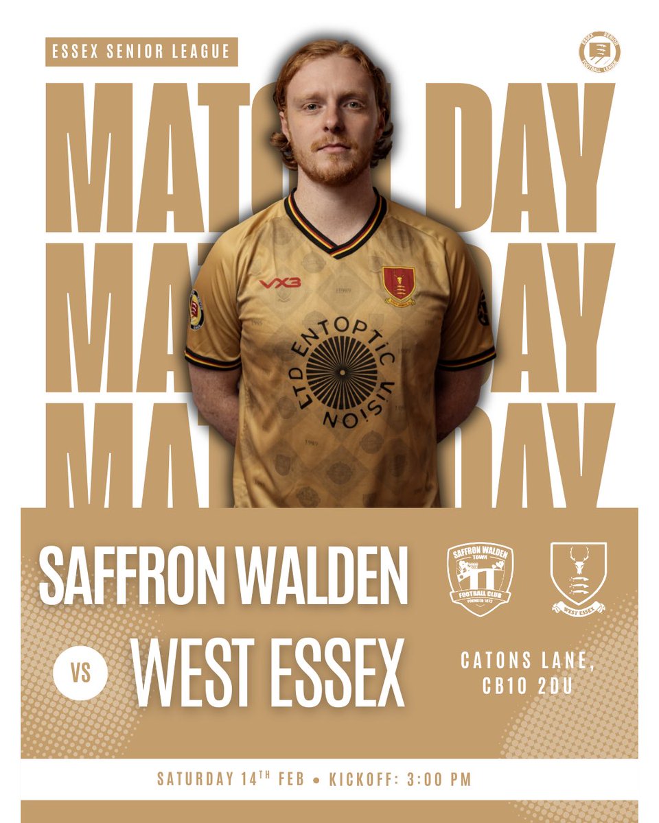 Skip the romance, IT’S MATCH DAY! 🙌🏻

🆚 <a href="/SWTFootballClub/">Saffron Walden Town FC</a> 
🗓️ 14th FEB ❤️
🕒 15:00
🏟️ Catons Lane | CB10 2DU

#UpTheWest #ESL