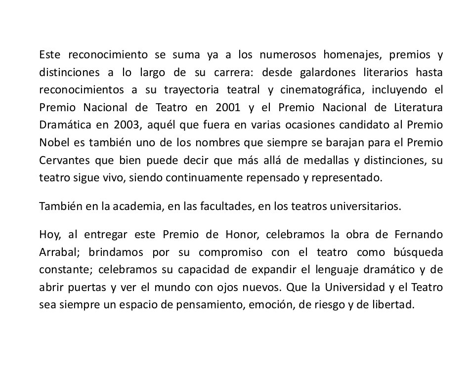 Gala de entrega de premios del teatro universitario 2025

El premio de honor ha sido para Fernando Arrabal
