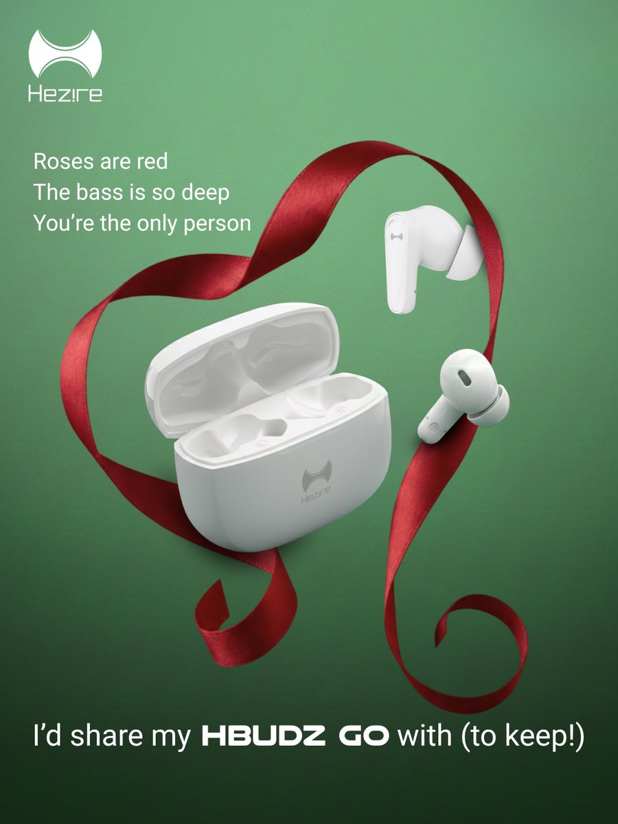 HezireTech's tweet photo. Roses are red, playlists are better in two – tell us who you’d share your HBUDZ Go with and make their vibes last way past Valentine’s Day.

Hit the link in bio to gift them bass, comfort and all-day battery in one sleek little case.

#Hezire #HBUDZGo #ValentinesVibes https://t.co/GIbjUDD2PL