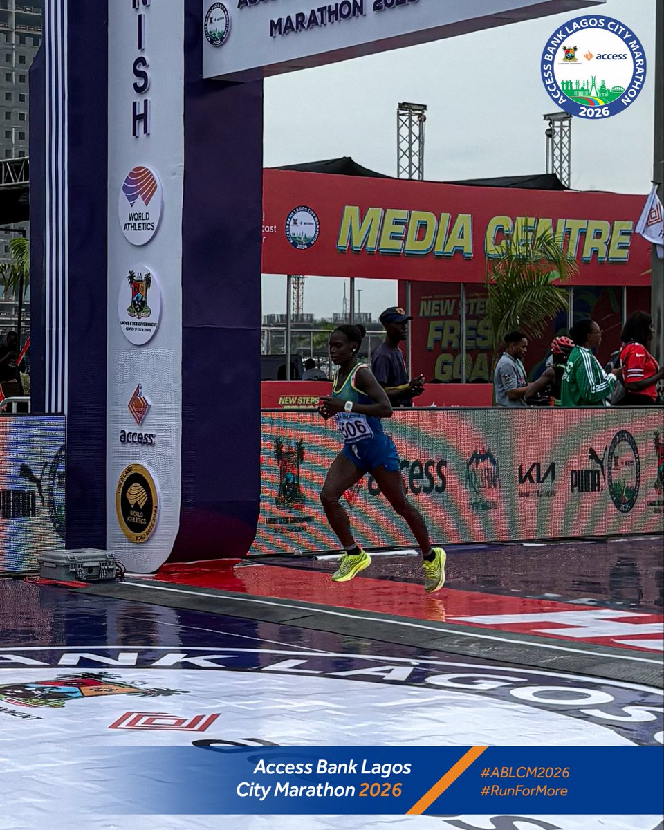 myaccessbank's tweet photo. LAGOS, STAND UP.
OUR QUEEN IS HOME🇳🇬👑
LAGOS, STAND UP. OUR QUEEN IS HOME.
Deborah Pam Badung has crossed the finish line in 2:55:46 at the Access Bank Lagos City Marathon 2026, finishing as the first Nigerian woman.
She definitely delivered!
#ABLCM2026
#RunForMore
#NewStepsFreshGoals
#AccessBankLagosCityMarathon