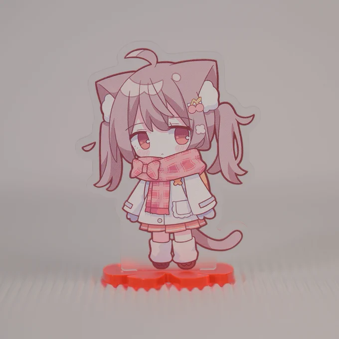 ☆new ~アクリルスタンド~ ☆ はるこちゃん冬服verです! リボンの台座は蛍光色で、付き物にはマフラーをイメージしたポストカードを封入しています ※ギザギザは全て手作業で裁断しているため個体差があります #COMITIA155 #コミティア155