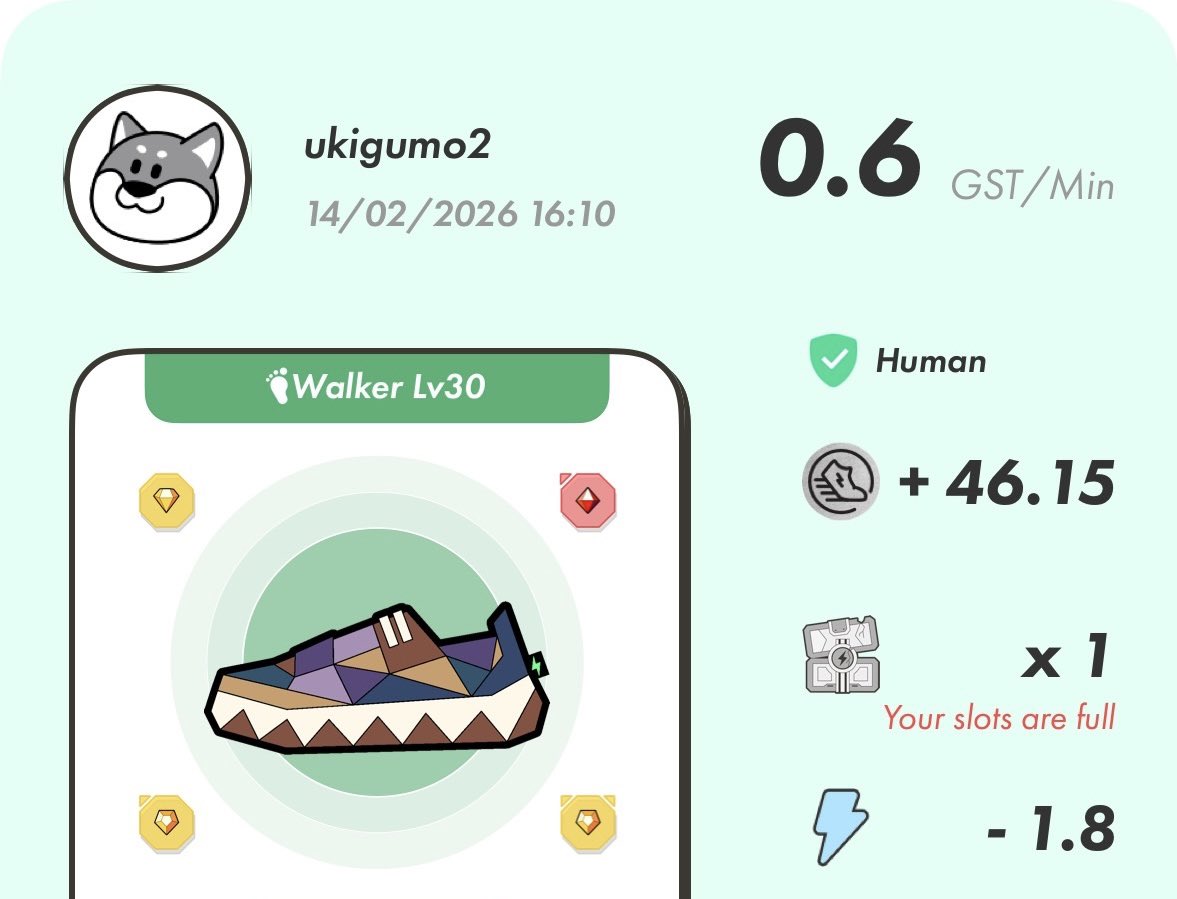 #STEPN  #SolanaRealm 😺

今日のS国家族垢ウォーク🤏