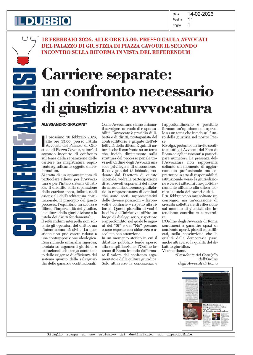 Consiglio dell'Ordine degli Avvocati di Roma tweet media