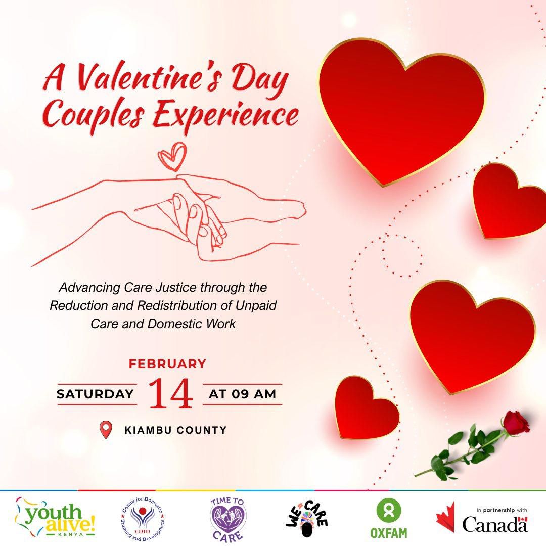 Muthonikate1's tweet photo. Today in Kiambu County, couples are participating in Love Is Shared Care, a Valentine’s Day experience that is highlighting the value of unpaid care and domestic work. Partners are reflecting on how love can be expressed through shared responsibility.
#HowICare
Time To Love https://t.co/IxYwiAwv36