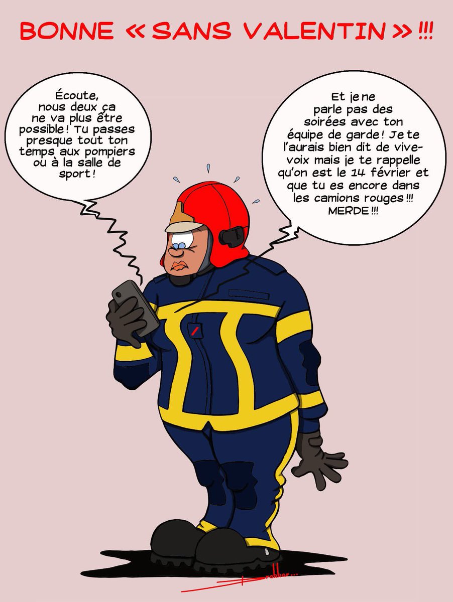 Bonne Saint-Valentin 😏🚒 
Pendant que certains offrent des roses…
Cupidon peut attendre, le bip lui… jamais.

🎨 Drakkar 

#Pompiers