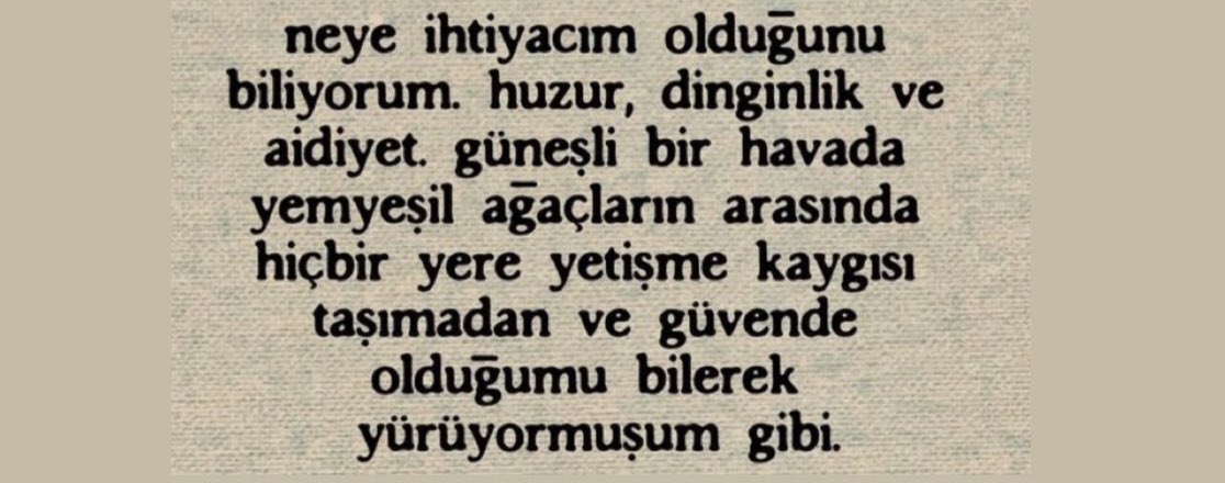 Ve tüm o gidişlerin sonunda, kendini
-gerçekten neye ihtiyacın olduğunu adın gibi bilecek kadar- tanıdığın o yere varmak
Kavuşmalarımızın en ihtişamlısı...