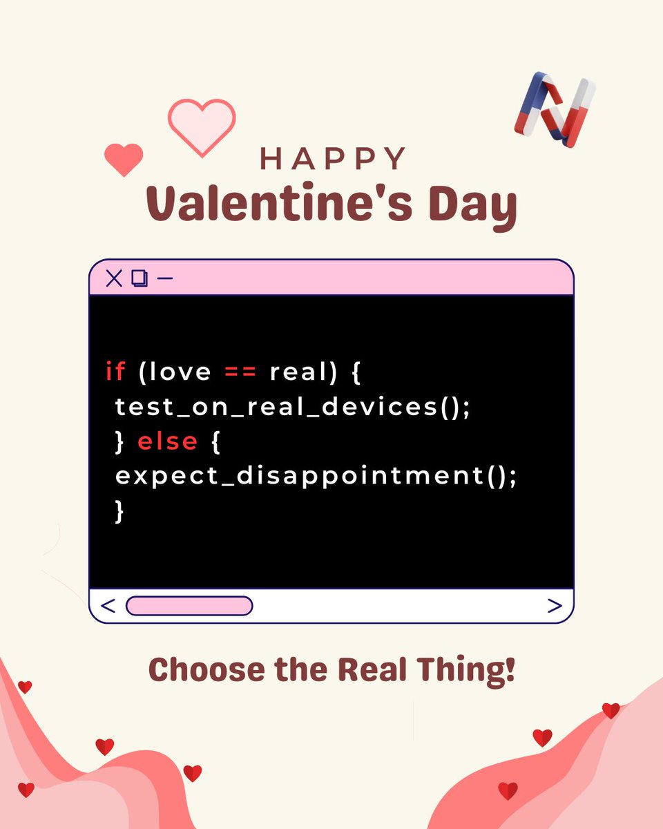 NativeBridge_io's tweet photo. If love is real, testing should be too ❤️

Skip emulator heartbreak.
Test on real devices. Ship with confidence.

#ValentinesDay #MobileTesting #NativeBridge https://t.co/8VK99Knkoh