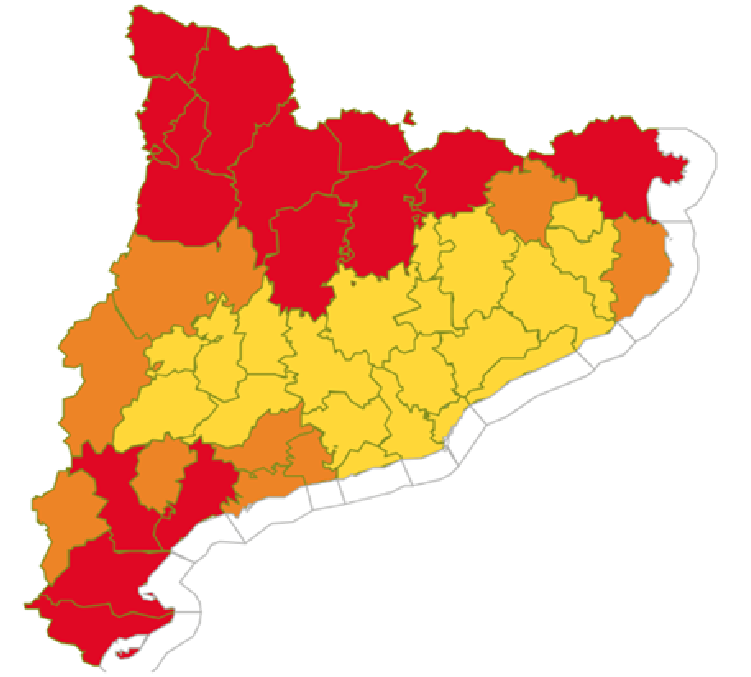 Avís vermell a tot el Pirineu, Empordà i Ebre avui dissabte per fort vent en plenes rues de Carnaval. S'anul·larà tota l'activitat a TOT Catalunya incloent l'Àrea Metropolitana de Barcelona, o avui no cal?