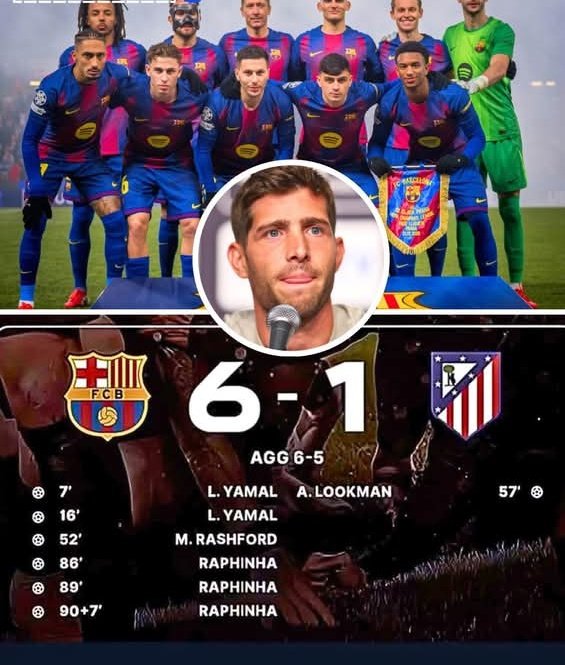 Sergi Roberto (ex-Barça captain):

“Barcelona will be back. I’ve seen this club rise in the toughest moments. When everyone doubts Barça, that’s when they respond the strongest.

With Raphinha, Lamine, and Pedri all playing together, the team has quality, creativity, and hunger.