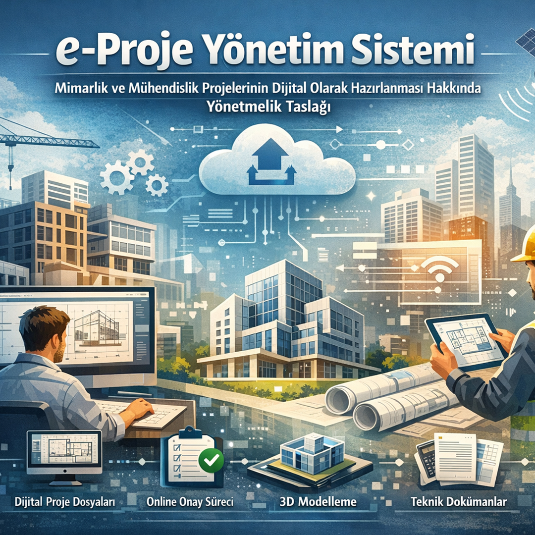 Çevre, Şehircilik ve İklim Değişikliği Bakanlığı Mesleki Hizmetler Genel Müdürlüğü tarafından hazırlanan iki önemli yönetmelik taslağı kamuoyunun görüşüne açılmıştır:

“Mimarlık ve Mühendislik Projelerinin Dijital Olarak Hazırlanması Hakkında Yönetmelik Taslağı”

“Mimarlık ve