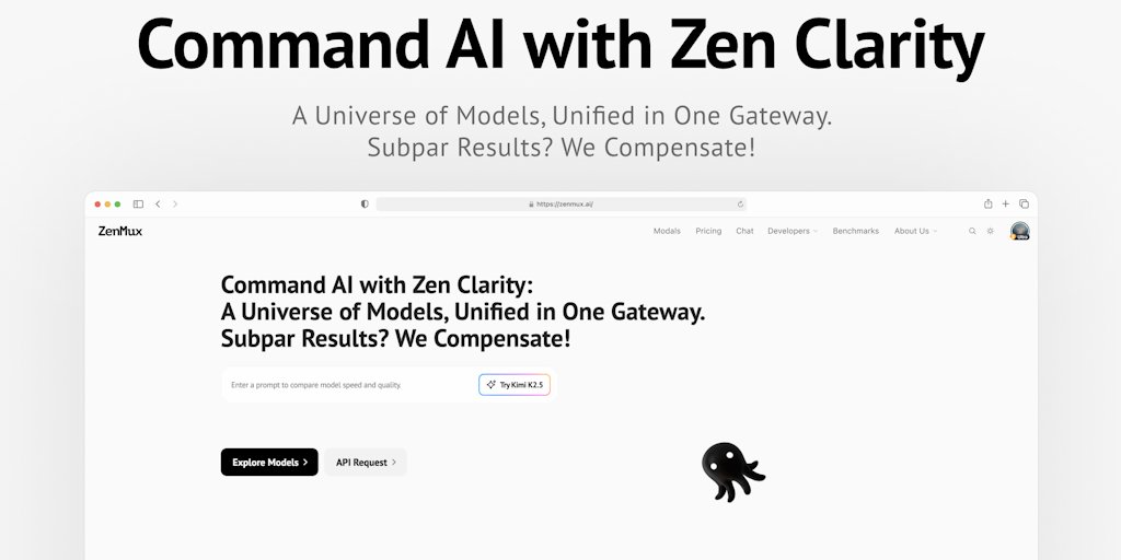techdaily24's tweet photo. Simplify your AI journey with ZenMux! Access top models through a unified API and manage everything from a single account. Enjoy seamless integration with our enterprise-grade LLM gateway and automatic compensation. Elevate your AI experience! #AIPla #AIPlatform #UnifiedAPI https://t.co/outYzuWHni