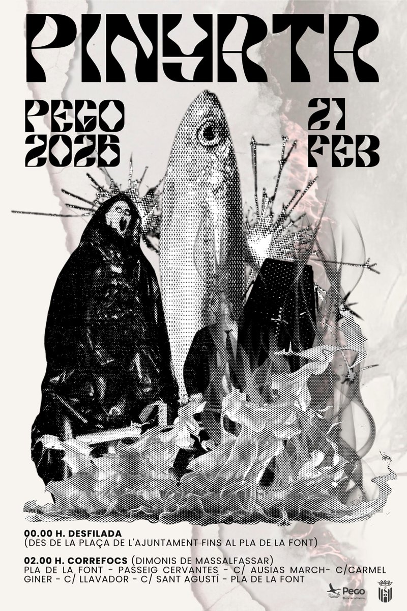 Dissabte 21 de febrer, Pego celebra la seua tradicional i volguda Pinyata o "enterro" de la sardina.
Al llarg de la nit, el poble s'omplirà de foc, vestimentes negres i, sobretot, molta festa!