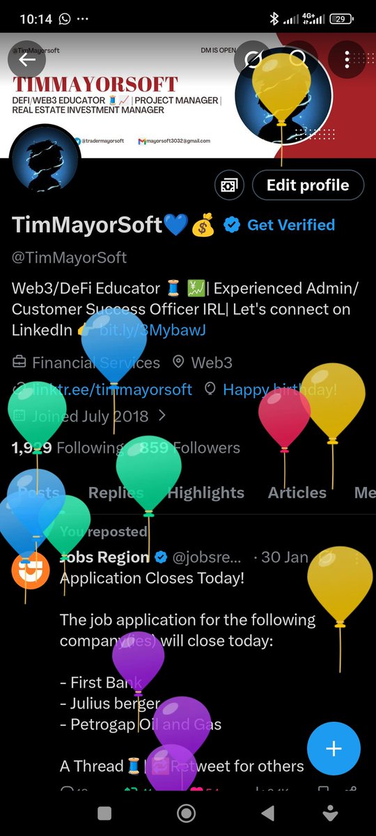 Thanks to <a href="/X/">X</a> for the balloons 

Happy birthday to me,
Happy #Valentine to you all

Your warmth wishes and gifts are very much welcome 🤗. Thank you