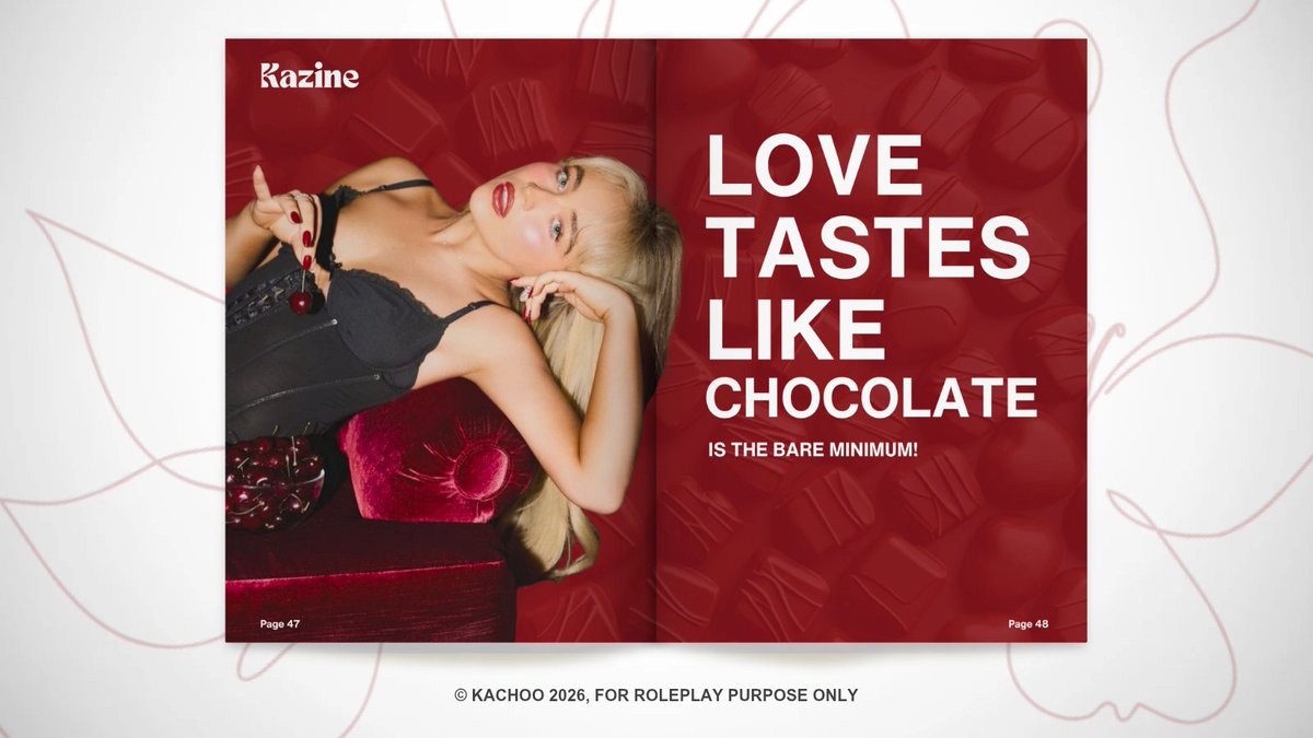 ㅤㅤ
𝗖𝗜𝗡𝗗𝗬 𝗜𝗡 𝗞𝗔𝗭𝗜𝗡𝗘

In Issue 2, Cindy blends sweet and sexy effortlessly, serving bold looks, subtle attitude, and lovely with Amère and Choco.
ㅤㅤ