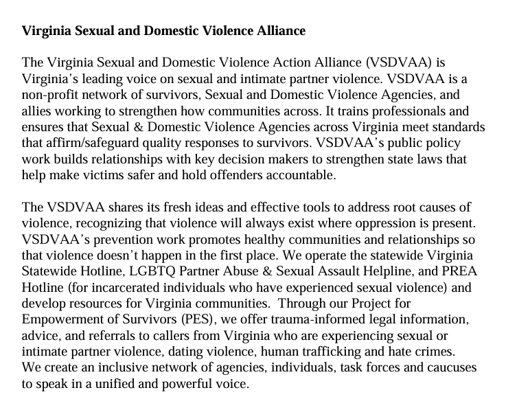 The Virginia Sexual and Domestic Violence A chose to support Heard's false allegations even after it was proved the accusations were not supported by the evidence.
Unless a public apology is issued to Depp, their advocacy work can only be considered a farse
#Falseaccusations
