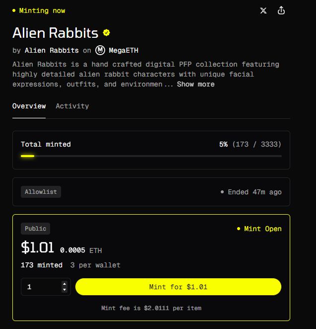Alien Rabbits Nft tweet media