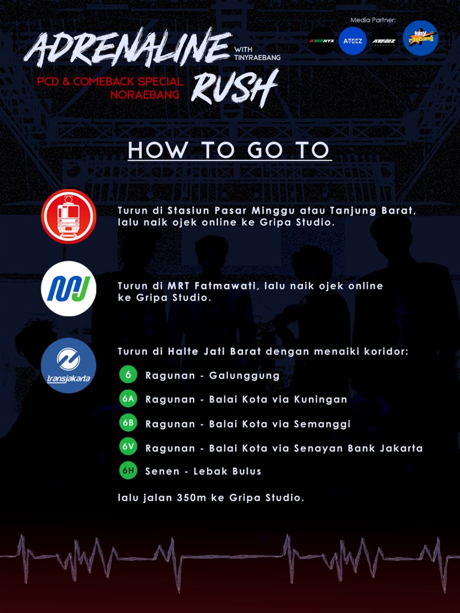 🛣️ How To Get There 🛣️

Here are some road map on how to get to the venue so you &amp; your friends won’t get lost on the way here~

Make sure you take the best &amp; most efficient route! See you there🎊

#ADRENALINErushwithTinyraebang
#ATEEZ #Tinyraebang #Adrenaline