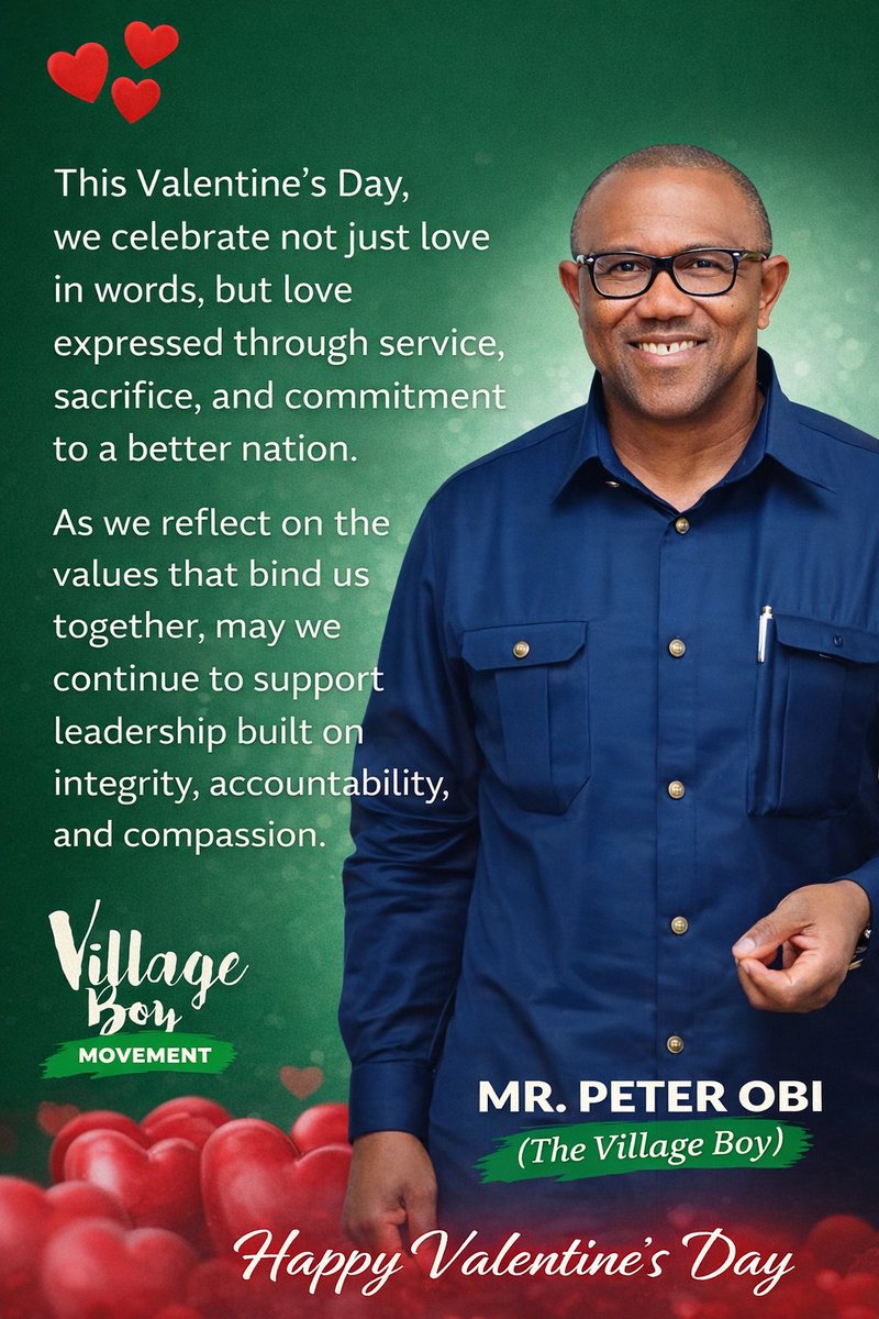 True leadership is an act of love — love for the country, love for justice, and love for our children’s future. Happy Valentine's Day From The Village Boys.
#villageboymovement #VillageBoysMovement