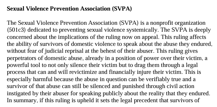 The <a href="/SVPAOfficial/">SVPA</a>  chose to support Heard's false allegations even after it was proved the accusations were not supported by the evidence. Unless a public apology is issued to Depp, their advocacy work can only be considered a farse #Falseaccusations