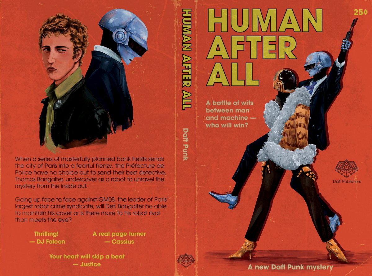 daftmarls's tweet photo. A not-so-new daft punk mystery coming to all second hand bookstores near you… My artwork for KMO (@kmchro ) for #DPX26 Happy valentines day💕 Thank you @b_y_n_d  for organising! https://t.co/fxjI7xVacf