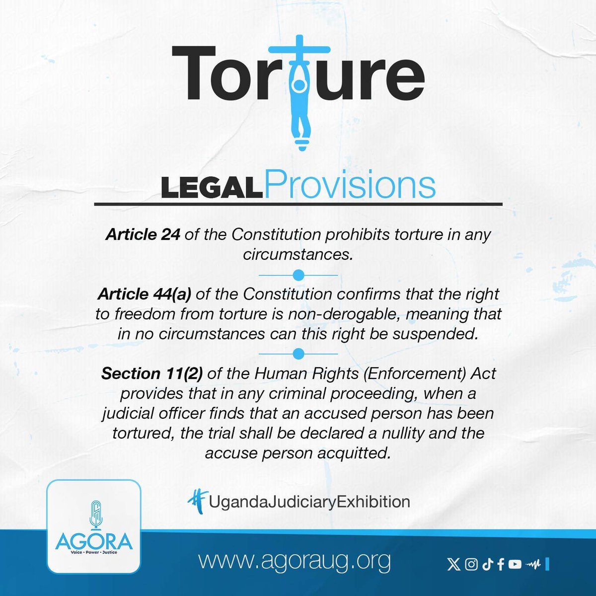 AAgather's tweet image. “In any criminal proceedings, when a Judicial officer finds that an accused person has been tortured, the trial shall be declared a nullity and the accused person acquitted.” That’s what the law for which the @JudiciaryUG is the custodian. The Judicial Officers not only don’t…