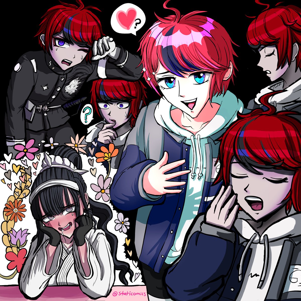 staticomics's tweet image. A Takushika Valentine's Day #hndr_FA