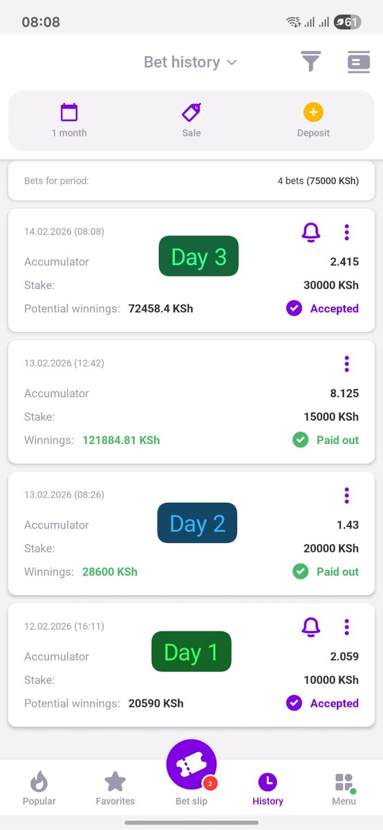 2 ODDS ROLLOVER DAY 3 HERE🥳🥳🔥
WELL ANALYSED MUST WIN GAMES✅💯
SITE IS BETJAM
SLIP CODE::A26ZE

Register Tax free Betjam ::refpa5124.com/L?tag=d_524257…

Promocode :: DELO

APP:: refpa5124.com/L?tag=d_524257…