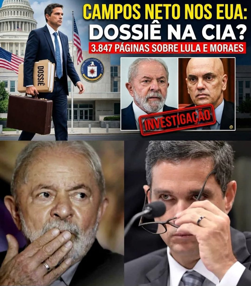 FATO/FAKE?
🚨 BOMBA EXPLOSIVA: O Brasil acaba de entrar em colapso total! Roberto Campos Neto, presidente do Banco Central, fugiu para os Estados Unidos em uma operação cinematográfica e entregou à CIA um dossiê com quase 4 mil páginas de provas contra Lula e Alexandre de Moraes!