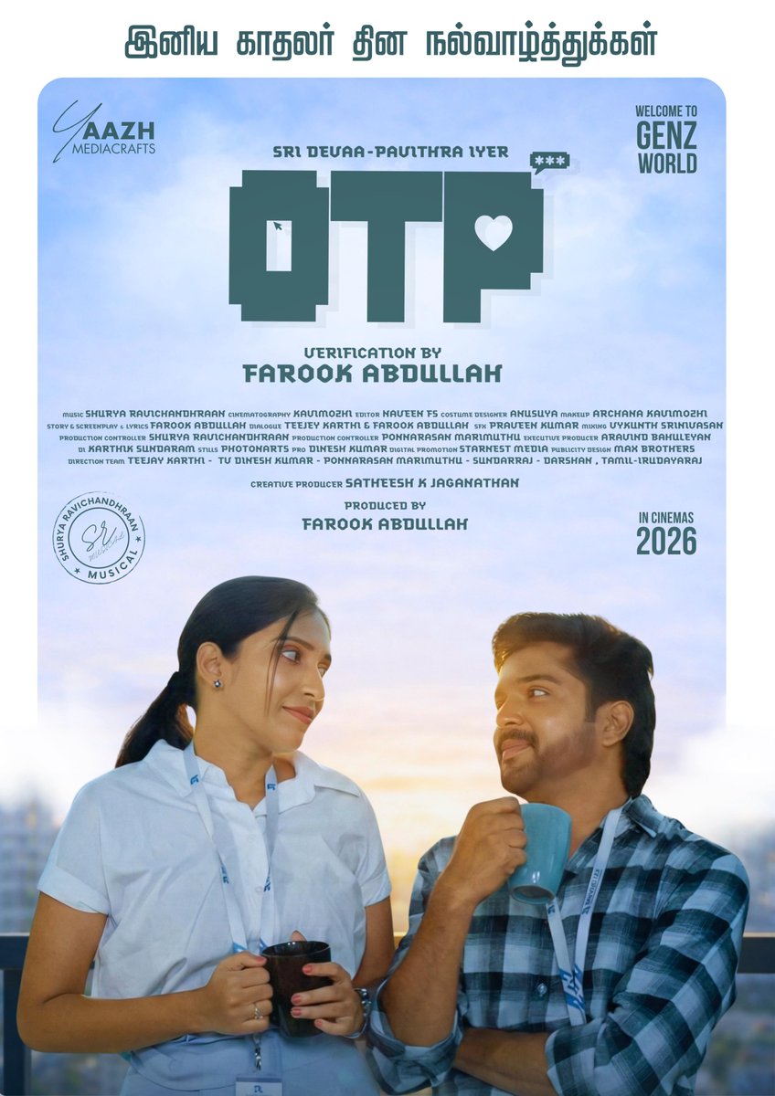 CineTimee's tweet photo. #OTP - Love Never Expires You Just Need The Proper OTP To Unlock It. #HappyValentineDay Wishes From Team OTP !

@YaazhOfficial | @farookt27 | @kavimozhi1 |
@suryabe20 | @onlyaravindh | @teejay_karthi | 
#CineTimee | https://t.co/wL4XPCbeji