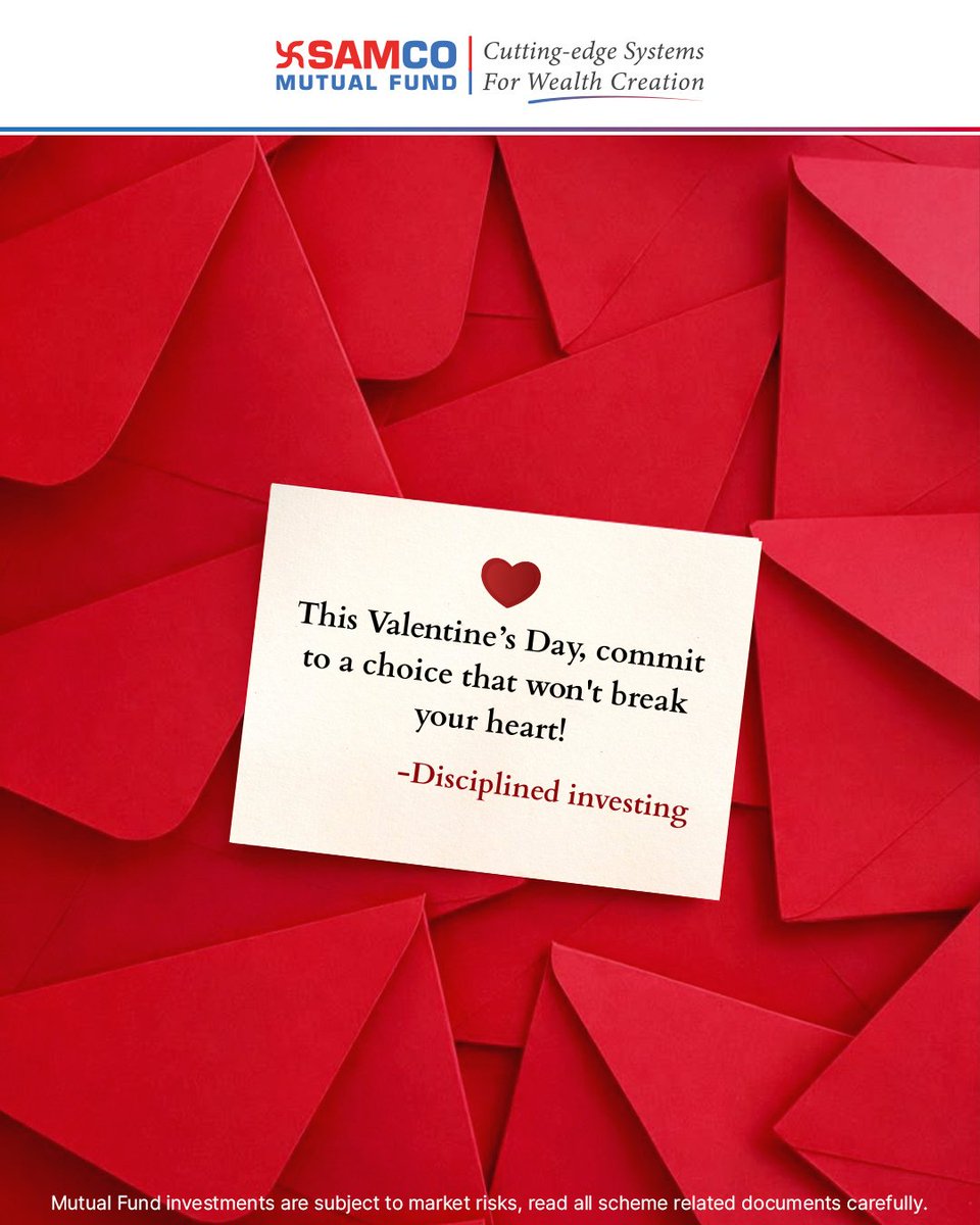 Samcomutualfund's tweet image. 💫This Valentine's day choose 𝗱𝗶𝘀𝗰𝗶𝗽𝗹𝗶𝗻𝗲𝗱 𝗶𝗻𝘃𝗲𝘀𝘁𝗶𝗻𝗴 starting with an 𝗦𝗜𝗣.

𝗛𝗮𝗽𝗽𝘆 𝗩𝗮𝗹𝗲𝗻𝘁𝗶𝗻𝗲’𝘀 𝗗𝗮𝘆!

#SamcoMutualFund #GrowWithSamco
