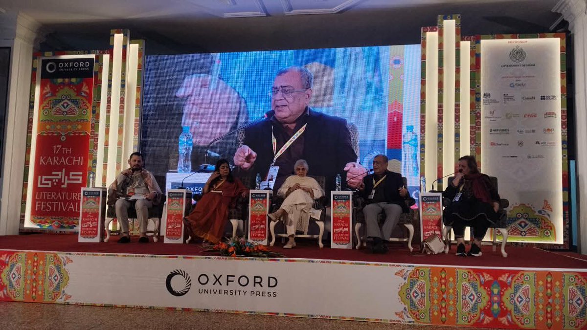 <work> Moderating the panel on ace #Urdu   writer Jamila Hashmi at the 17th <a href="/KarachiIslamab1/">Karachi & Islamabad Literature Festivals</a>  Lit Fest 2026 in #Karachi . My distinguished panelists Sameena Nazir, Dr <a href="/ArifNajeeb66651/">Najeeba Arif</a> , Arshad Waheed &amp; adi <a href="/NoorulHudaShah/">Noor ul Huda Shah نورالھديٰ شاھ</a>  can be seen on stage. <a href="/iamthedrifter/">Ayesha Siddiqa</a>  was greatly missed.