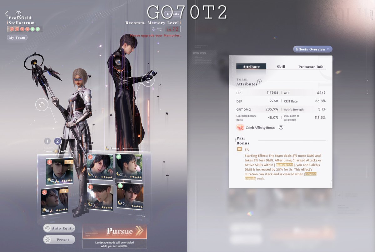 Gravity Orbit 60  &amp; 70

Companion: Ultimate Weapon X-02
GO60T1: Stella Match (easy)
GO60T2: Stella Match (straightforward)

GO70T1: Stella Match (easy)
GO70T2: Stella Match (Arden Oath during weakness state)