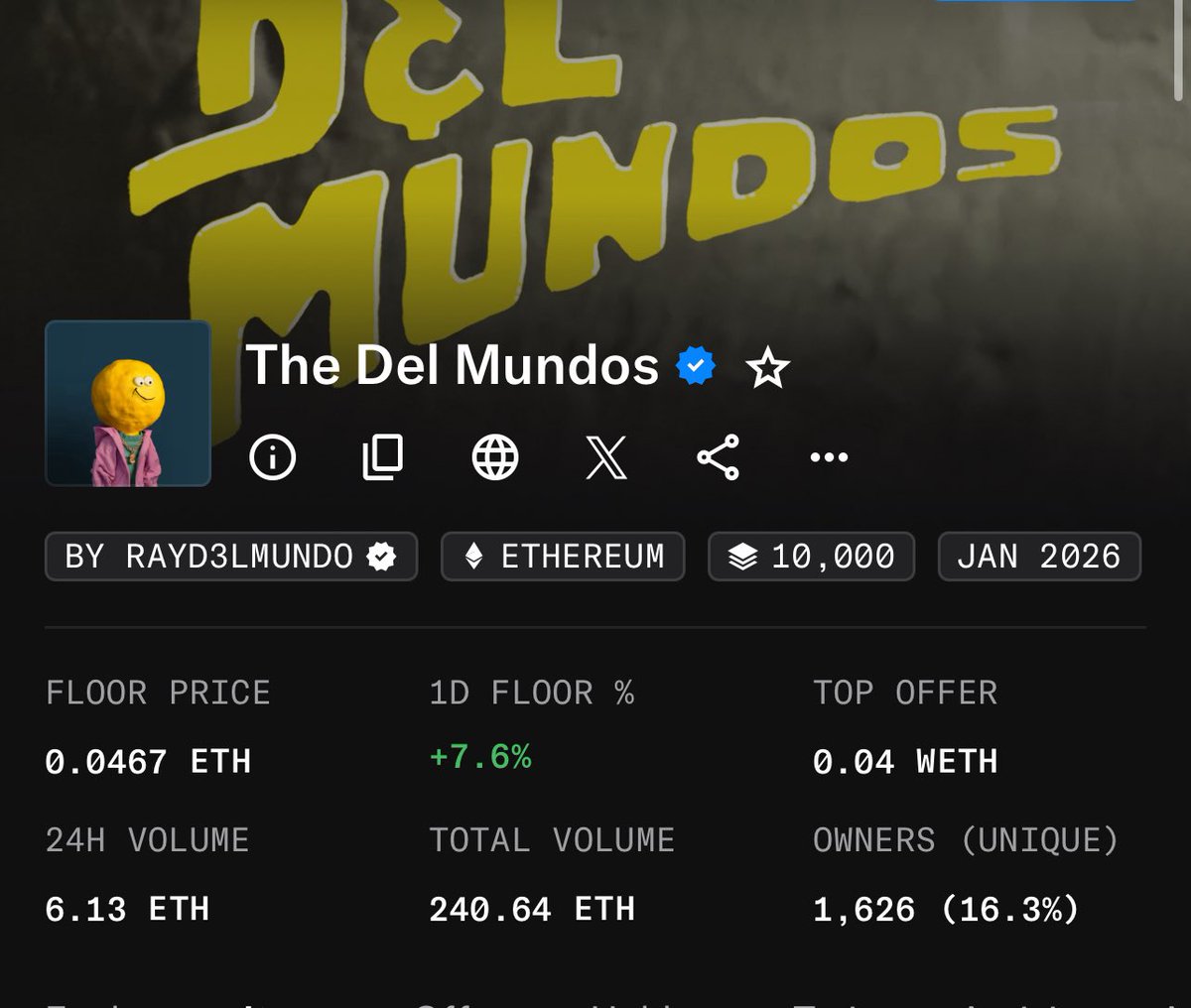 Probably the most undervalued project at the moment ! Do what you want with this information ✍️ <a href="/D3lMundos/">The Del Mundos</a>