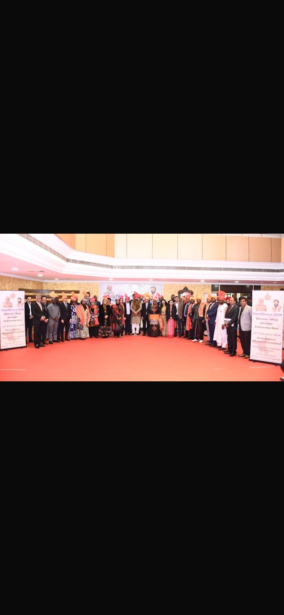 MMiguil's tweet photo. Represented the mission at “Panchjanane 2026” Haryana-Africa strategic partnership meet,13 February 2026 held at Rajhans hotel ,Faridabad ,Haryana. Inde . Meet presided by the honorable chief Minister of Haryana ,participation of African missions representatives in India. https://t.co/keWoeYPIqd