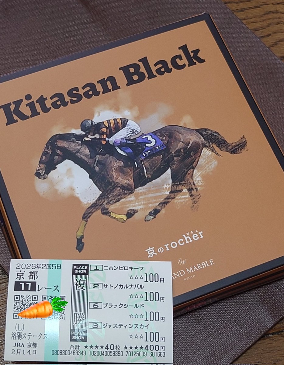 京都競馬場でキタサンブラックの京のロシェとキタサンブラック産駒4頭