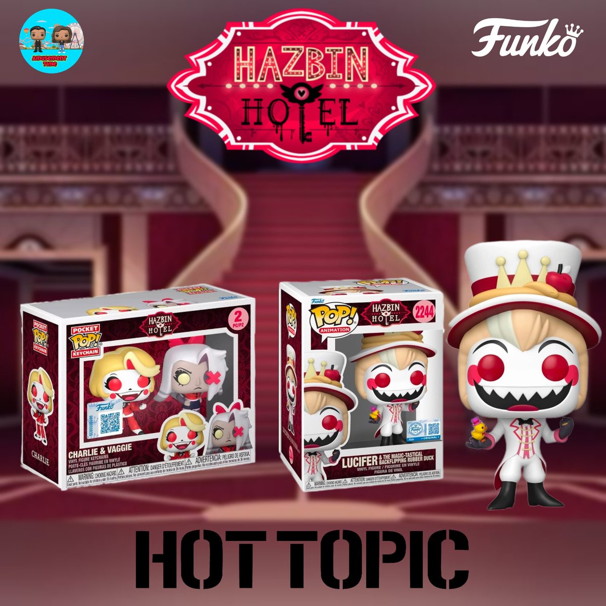 AmusementTimeYT's tweet photo. 🚨 New Hazbin Hotel Hot Topic Exclusives are available now! Link in Bio or Below 🔗
https://t.co/bftKTmEx0C
#hazbinhotel #hottopic #hottopicexclusive #funko #funkopop https://t.co/4eptzBQyXX