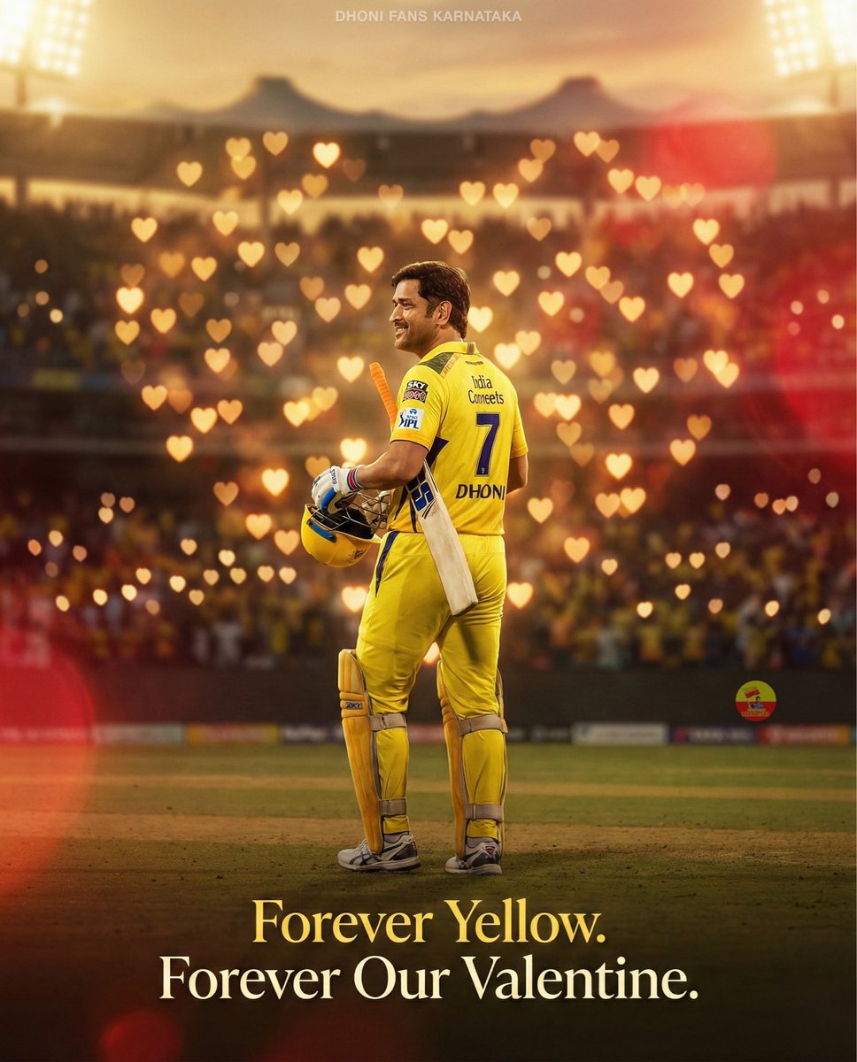 Not just a cricketer.
Not just a legend.
Forever our Valentine. 💛

#MSDhoni #valentine #ValentinesDay #Dhoni #CSK