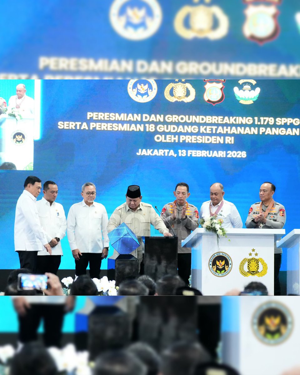 Presiden RI Jenderal TNI (Purn.) H. Prabowo Subianto, menganugerahkan tanda kehormatan negara kepada para penggerak Program Makan Bergizi Gratis (MBG) dan penguat rantai pasok Satuan Pelayanan Pemenuhan Gizi (SPPG) Polri,