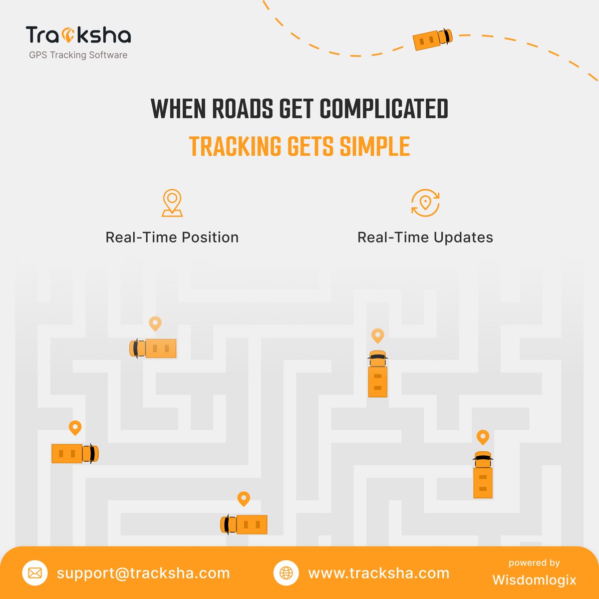 trackshagps's tweet image. Every turn matters on the road.

Get instant location &amp;amp; updates without delay.

#Tracksha #Wisdomlogix #FleetOwners #LogisticsSolutions #FleetMonitoring #FleetEfficiency #TransportBusiness #TrackSmarter #LogisticsIndia #GPSIndia #GPS #DeliveryManagement