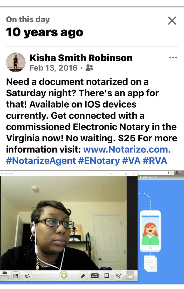 AfterHoursVA's tweet photo. I’ve been in the #RON #remoteonlinenotary game for a decade! Technology has come a long way and the industry is finally catching up. https://t.co/YmrRx1eOCL