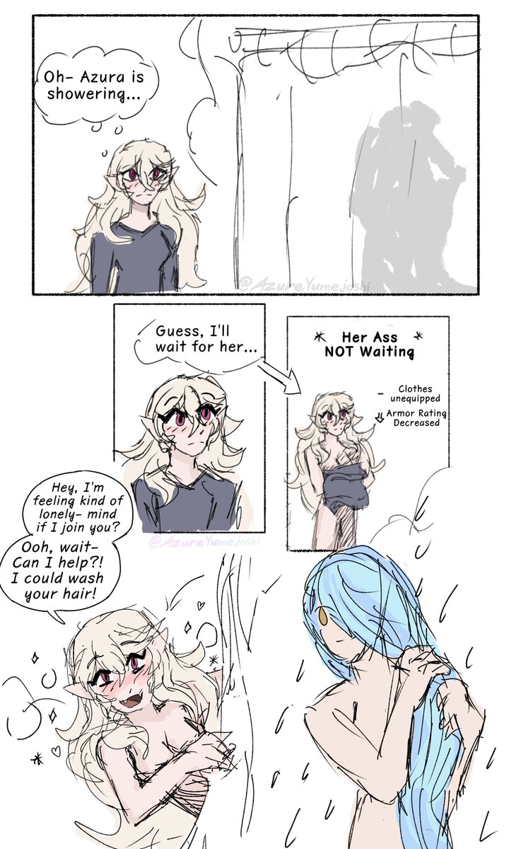AzureYumejoshi's tweet photo. I like to imagine Corrin is like a cat. She’d stick her paws under the door trying to get to her person. #FireEmblem #FEif #Azurrin https://t.co/a6ZCCGFfAl