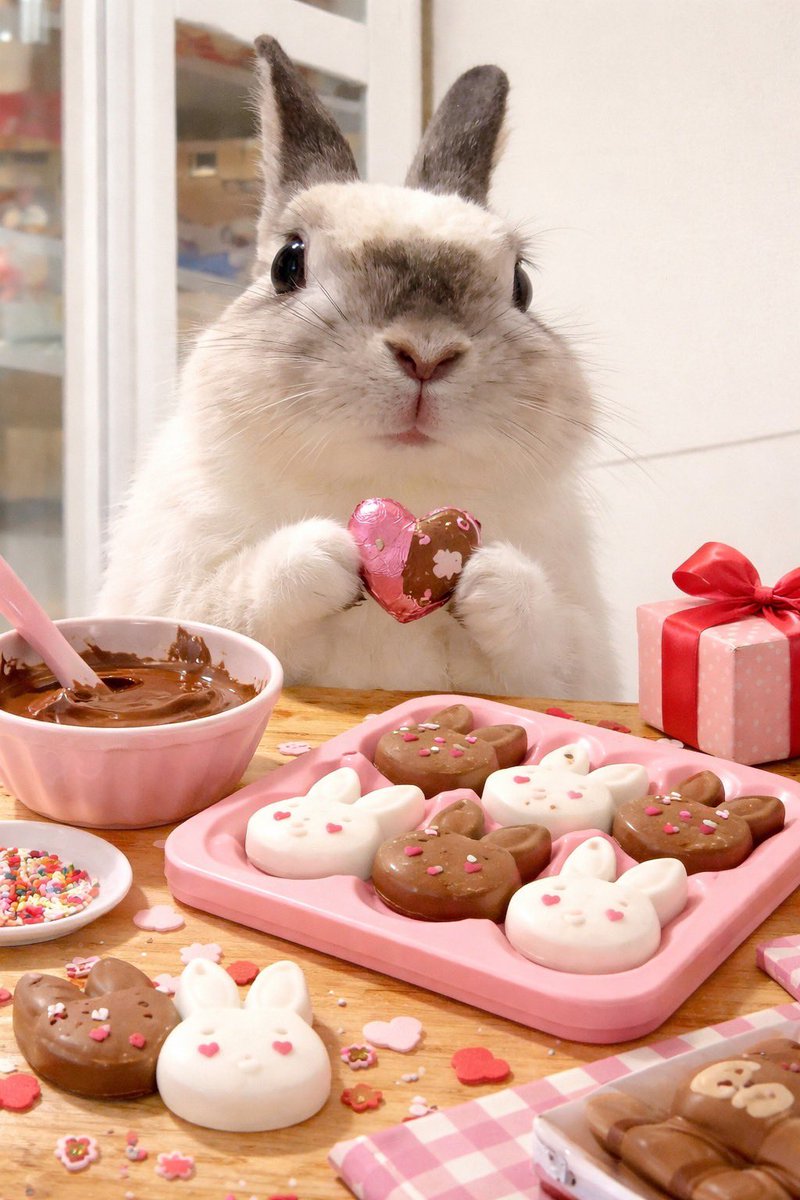 ハッピーバレンタインでち〜🐰🍫💗

#うさぎのいる暮らし