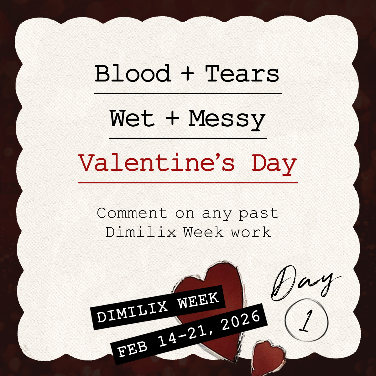Day 1 of Dimilix Week starts now!

We welcome all types of works, so don't be shy—please tag #2026DimilixWeek for a retweet! Please also consider tagging #Dimilix so others can find it!

And for those posting to AO3, you can find the collection here: AO3.org/collections/20…
