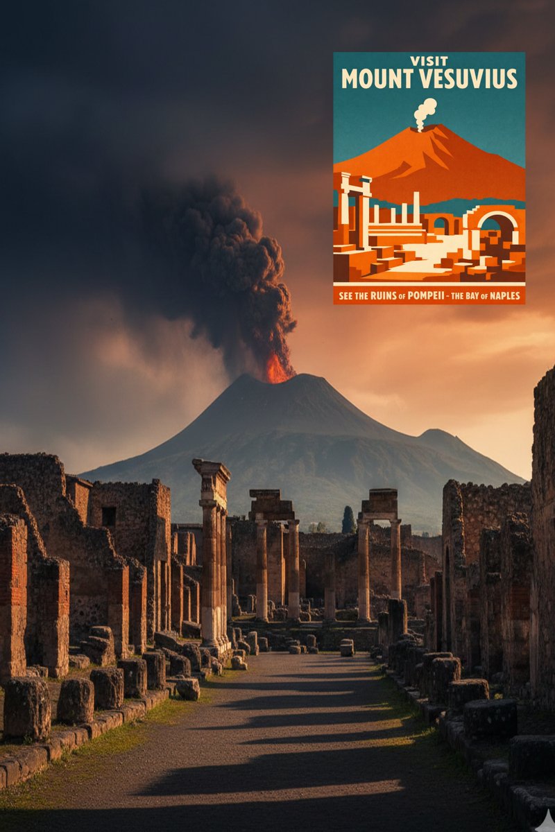 Globalcitytees's tweet image. “History 🚞 or adventure 🌋 — which would you choose?
Bring the magic of Mount Vesuvius home!”

#VesuviusArt #VolcanoLovers #RetroPoster #AdventureArt #TravelIllustration #HomeDecor #WallArt