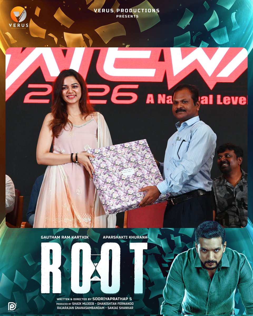 verusproduction's tweet photo. Team #ROOT is happy collaborate in Gateway 2026

@gautham_karthik
@soori_prathap
@Aparshakti
@bt_bhavya
@ArjunrajaDft
@AbrahamEditor
@iamaranray
@AliceAngel_1710
#yeegeemahendra 
@Pavani9Reddy
@linga_offcl
@RJ_Ananthi
@kotravai_n
@rajeevanand
#MiracleMichael 
@jaganandhagopal https://t.co/35gX1ubdiW