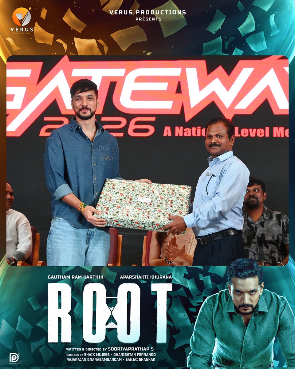 verusproduction's tweet photo. Team #ROOT is happy collaborate in Gateway 2026

@gautham_karthik
@soori_prathap
@Aparshakti
@bt_bhavya
@ArjunrajaDft
@AbrahamEditor
@iamaranray
@AliceAngel_1710
#yeegeemahendra 
@Pavani9Reddy
@linga_offcl
@RJ_Ananthi
@kotravai_n
@rajeevanand
#MiracleMichael 
@jaganandhagopal https://t.co/35gX1ubdiW