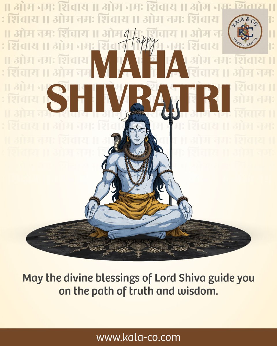 Kalaco2025's tweet photo. Happy Maha Shivratri 🕉️✨

May Lord Shiva bless you with strength, peace &amp; wisdom on your journey.

With divine blessings,
Kala &amp; Co.
Har Har Mahadev! 🔱

#MahaShivratri #HarHarMahadev #Kala&amp;Co https://t.co/ZWrPeFcpIz