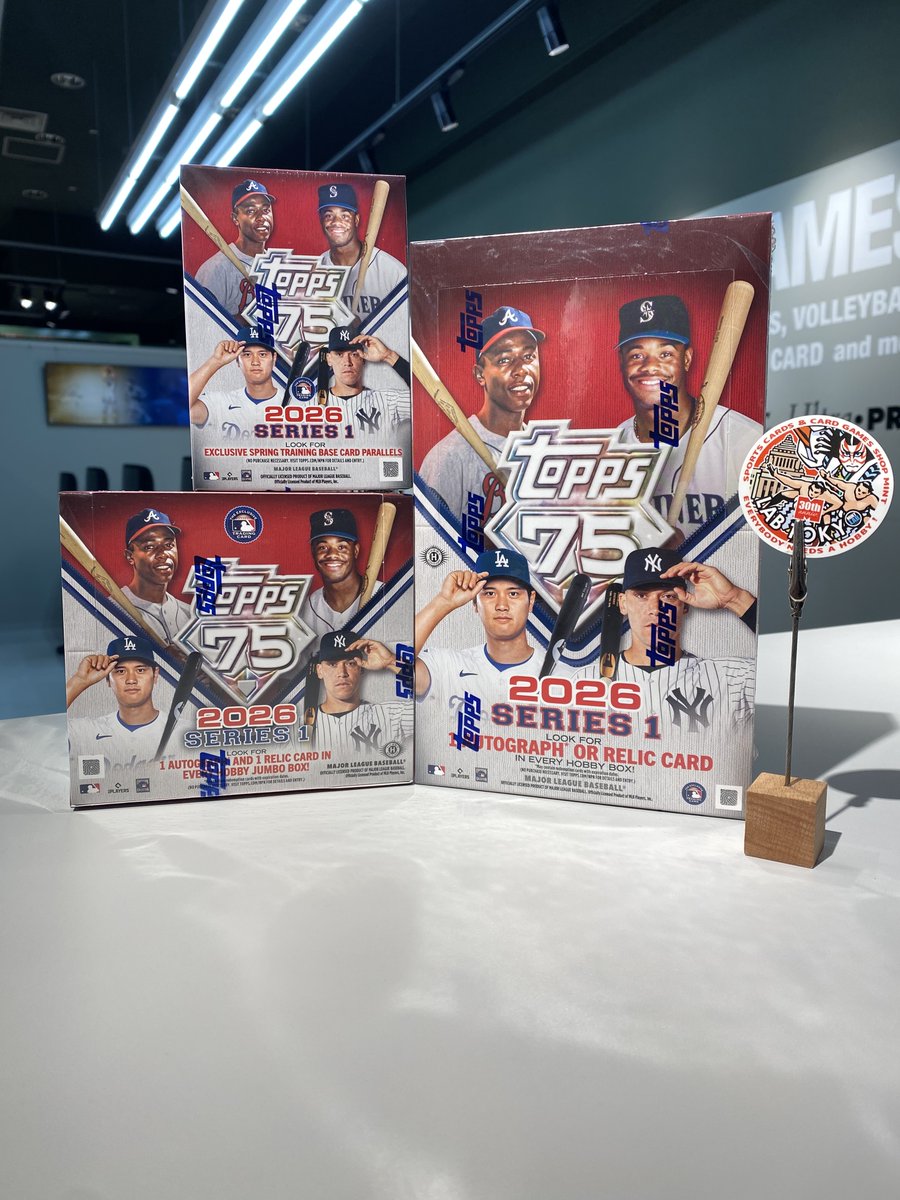 MINTLABTOKYO1's tweet image. 【新商品入荷情報①】
2026 Topps Series 1 Baseball-Value Box
2026 Topps Series 1 Baseball-Hobby Box
2026 Topps Series 1 Baseball-Jumbo Box
入荷いたしました🙌
本日19:00までの営業となっております。  
皆様のご来店お待ちしております
#MINTLABTOKYO #EVERYBODYNEEDSAHOBBY